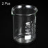 PATIKIL 150ml Low Form Glass Beaker, 2 Pack 3.3 Borosilicate Glass Graduated Measuring Cups with Spout for Kitchen