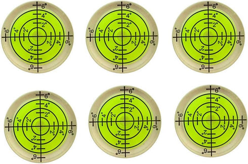 6 pcs Bubble Spirit Level, 32x7mm Circular Level Bubble for RV, Travel Trailer, Tripod, Phonograph