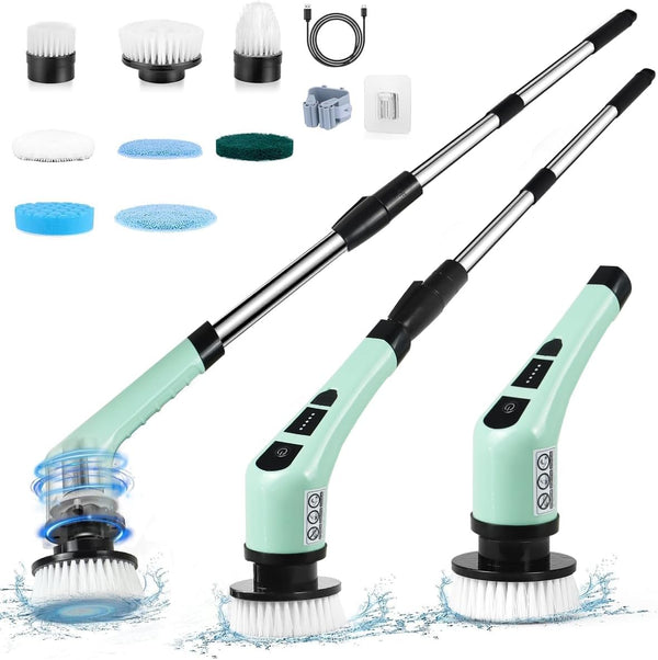 Electric Spin Scrubber,Cordless Cleaning Brush Spin Scrubber,Power Scrubber 2 Adjustable Speeds,7 Replaceable
