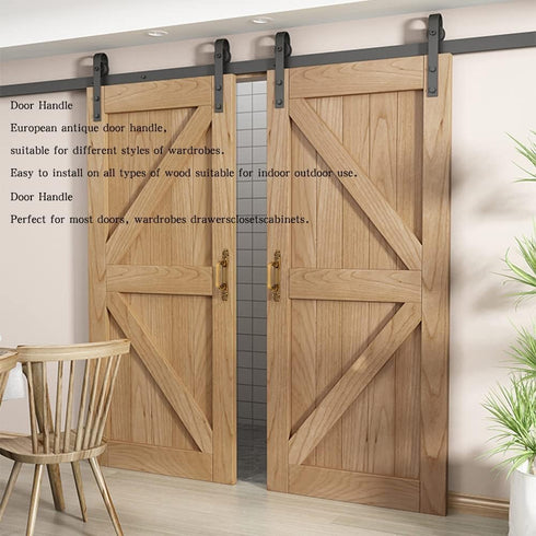 European Style Antique Barn Door Handle, Metal Sliding Door Pull Handle for Cabinet Hardware Accessory