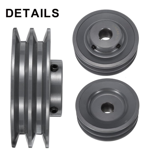 uxcell 2AK46-7/8 V-Belt Sheave, 7/8"Bore, 4.45"OD Double Groove Cast Iron Sheave for 4L or A Belt