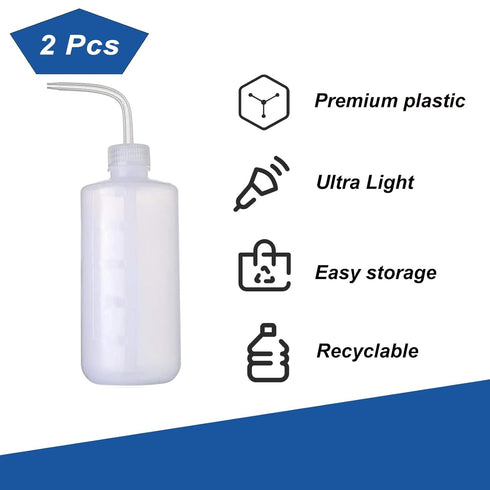 250pcs Tattoo Bottles Bags with 2pcs 250ml Tattoo Wash Bottles, Disposable Squeeze Bottle Sleeves for Tattoo Kits