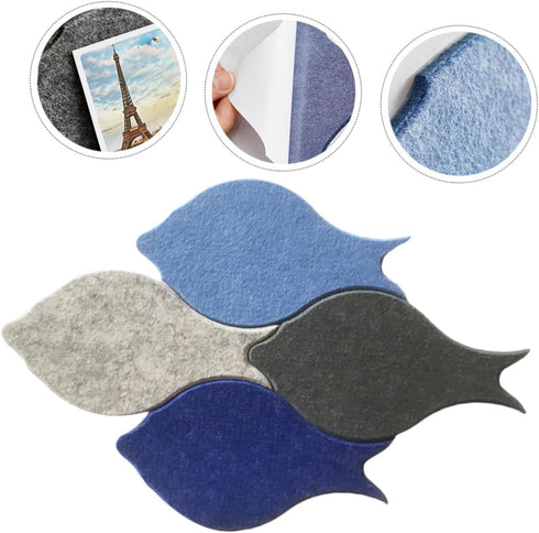 8 12.20X6.69X0.70In MAGICLULU Pcs Fish Felt Tiles Self-Adhesive Bulletin Board Decorative Wall Stickers for Office Home