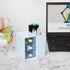 LETURE Small Desk Organizer with Drawer - Office School Storage Box for Card/Pen/Pencil/Stationery, Blue Plastic Makeup
