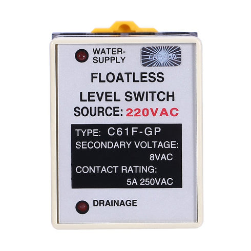 Level Switch Controller C61F-GP, AC220V 50/60HZ Liquid Floatless Level Switch with Base