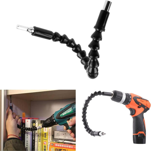Super Bit Screwdriver Flexible, Drill Bit Extension, Bendable Tool for All Electric Hand Drills (2 Piece)