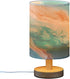 ALAZA Teal Green Turquoise Orange Marble Table Lamp for Bedroom USB Port Bedside Lamp Small Nightstand Desk Lamp