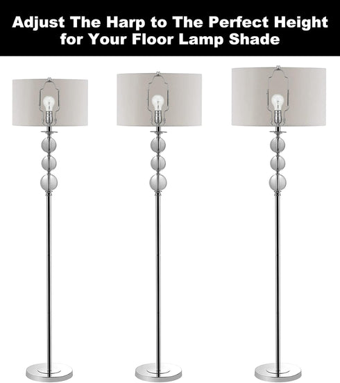 8 9 10 inch Adjustable Lamp Shade Holder Kit for Table & Floor Lamps, Heavy Duty Parts with 3/8 Standard Saddle