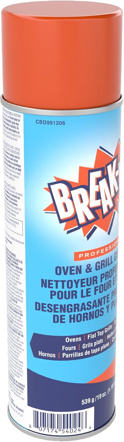 19 oz Diversey Break-Up Professional Oven & Grill Cleaner, Heavy Duty Grease Remover for Grill Grates, Ovens, Flat Tops
