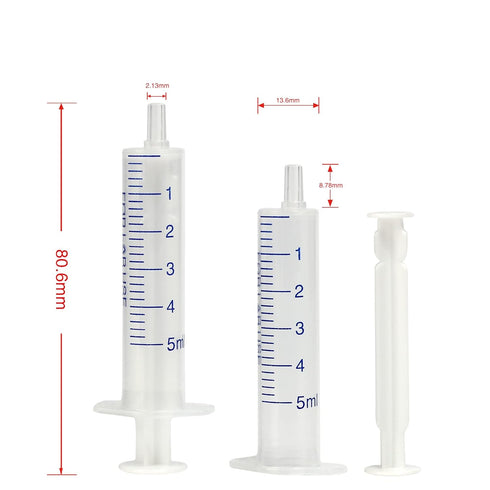 12 Pack 5 ml Syringe, luer slip syringe, without needle for Liquid refilling, DIY Crafts, Scientific Labs by Labfil