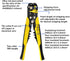 szhdxsy Wire Stripper, Self-Adjusting 8" Stripping/Crimping Tool for 10-24 AWG, Multi-Function Hand Tool