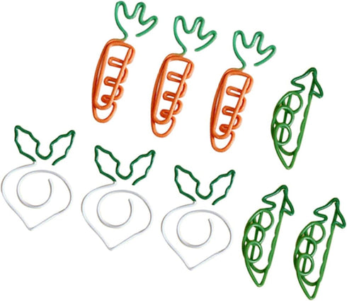 STOBOK 9pcs Carrot Paperclip, Fun Cartoon Paper Clips, Decorative Small Binder Clips, Mini Paper Fruit Decor