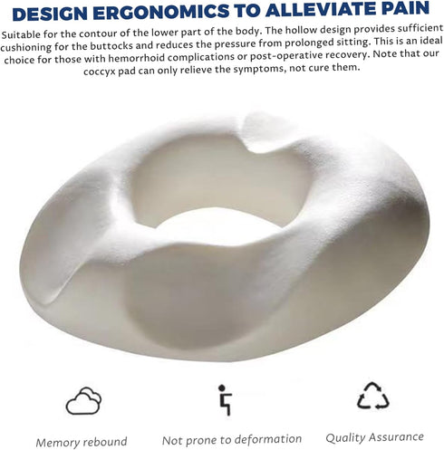 Hbbgdiy Hemorrhoid Donut Pillow Memory Foam Cushion Slow Rebound Pressure Relief Pillow Anti-Slip & Thickened