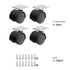 1.5 Inch Furniture Caster Wheels Set of 4, Plastic Casters for Carts, Baby Bed, Kitchen, Cabinet, Table
