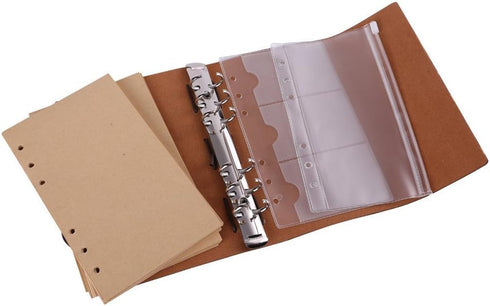 Retro Soft PU Leather Cover Loose-Leaf Journal, Travelers' Notebook, Leather Writing Journal with Eiffel Tower Design