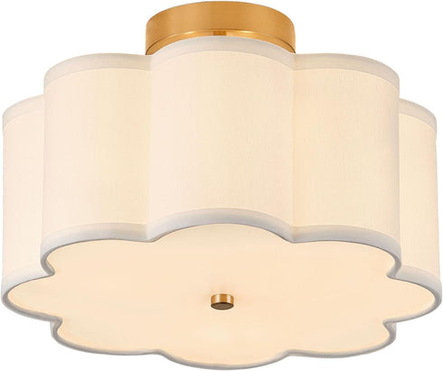 13.3"Semi Flush Mount Ceiling Light Fixture, 3-Light Modern Close to Ceiling Light