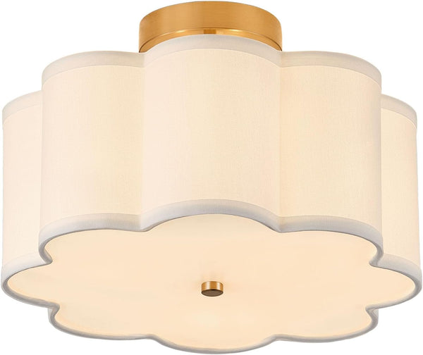 13.3"Semi Flush Mount Ceiling Light Fixture, 3-Light Modern Close to Ceiling Light
