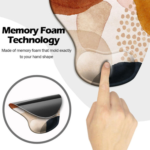 DOOKE Ergonomic Mouse Pad with Wrist Support and Coaster, Non-Slip PU Base for Home Office Working