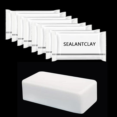 Pack of 8 White Seal Putty Waterproof Duct Seal Repair Clay, Quick Mending Mud for Drain Connection, Wall Hole, Air