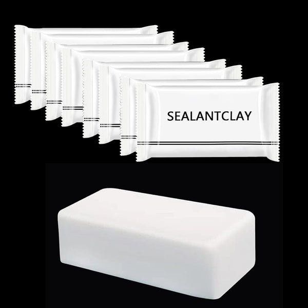 Pack of 8 White Seal Putty Waterproof Duct Seal Repair Clay, Quick Mending Mud for Drain Connection, Wall Hole, Air