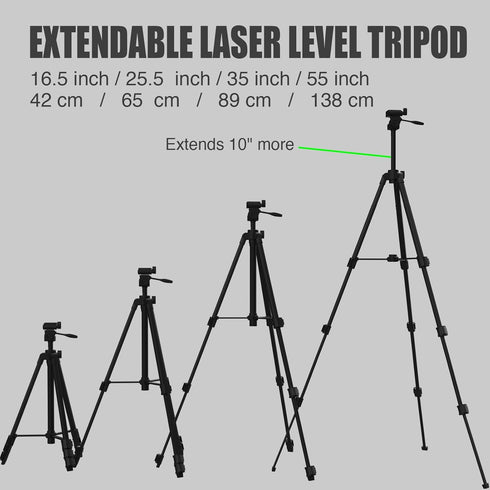 Xincere 55-inch 1/4"-20 Lightweight Aluminum Laser Level Tripod Stand with Bubble Level, Quick Release Plate with Screw