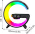 15W LED Wireless Charger Lamp with Bluetooth Speaker, Intelligent Color Changing Table Lamp, Fast Charging, Alarm