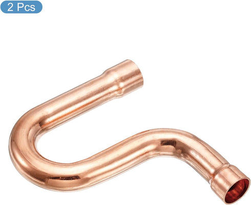 MECCANIXITY Copper P-Trap Pressure Pipe Fitting, Pack of 2, for HVAC Air Conditioning Refrigeration