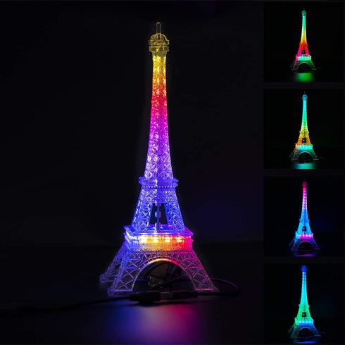 BTF-LIGHTING USB 5V Romance Eiffel Tower Built-in Color Changing Night Light 9.8inch