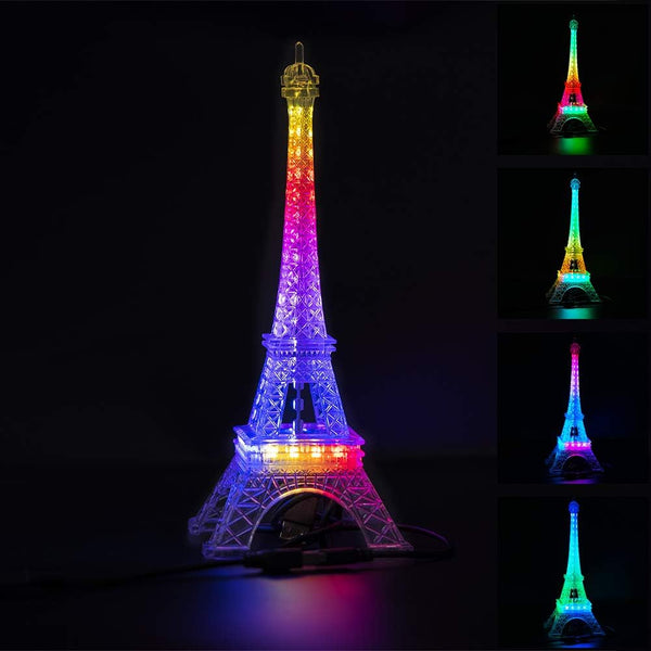 BTF-LIGHTING USB 5V Romance Eiffel Tower Built-in Color Changing Night Light 9.8inch
