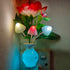 AUSAYE Sensor LED Night Light Plug-in Nightlight, Color Changing Lamp Rose Flower Mushroom Night Light for Kids Adults