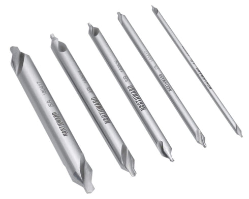 Accusize Industrial Tools 5 pc H.S.S. M2 Long Series Center Drill Set, 4'' OAL, 3560-1001