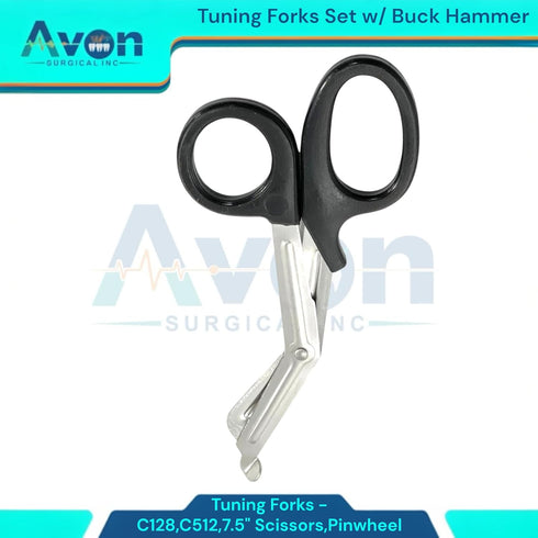 Avon Surgical 7.5in, Hammer, C128 C512 Sensory Diagnostics Examination Kit with Wartenberg Pinwheel, Bandage Shears