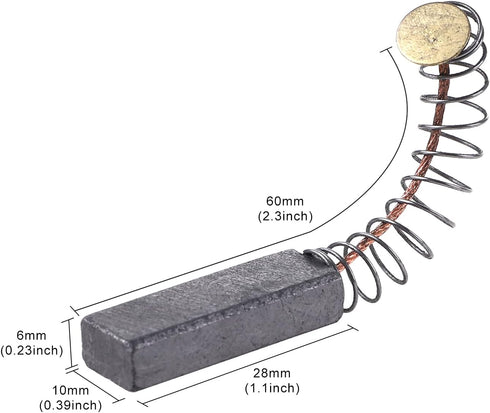 10 Pcs Carbon Brushes with Wire Leads and Brush Springs, 28 mm x 10 mm x 6 mm for Generic Electric Motor