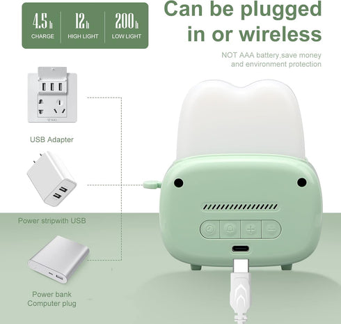 QANYI Small Timer Clock Toaster Lamp, Cute Night Light with Time Management Tool for Kids