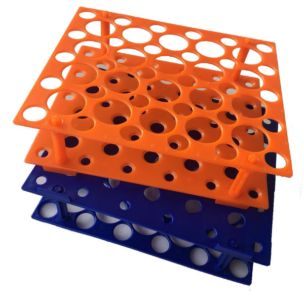 50 Well Centrifuge Tube Rack, Orange/Blue, for 10ml/15ml/50ml, Two Packs
