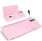 Varhomax Glass Desk Whiteboard Pink with Calculator, Desktop Dry Erase Board with Storage for Home and Office