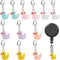 WEBEEDY 12 Pieces Badge Reel Charms, Mini Duck Badge Holder for Student Nurse Teacher ID Card Name Tag
