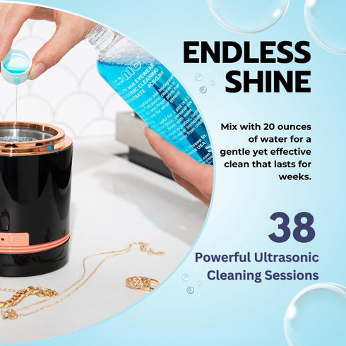 (8 oz) iSonic Ultrasonic Jewelry & Eyewear Cleaning Solution Concentrate fl - Professional Cleaner for Ultrasonic