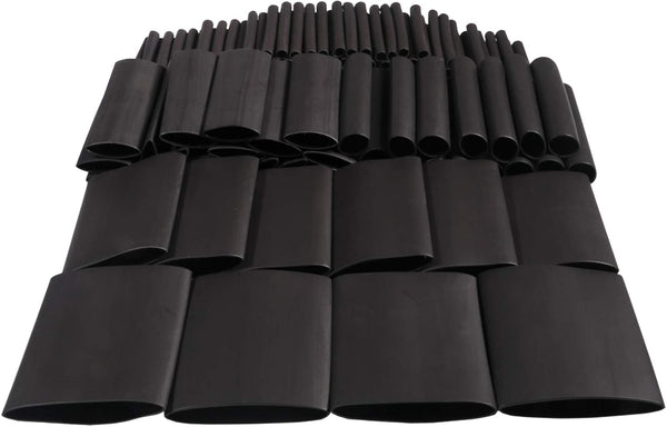 162pcs 3:1 Large Dual Wall Adhesive Heat Shrink Tubing Kit, 5 Sizes (1.25, 1, 1/2, 3/8, 1/8 inch) for Marine Electrical