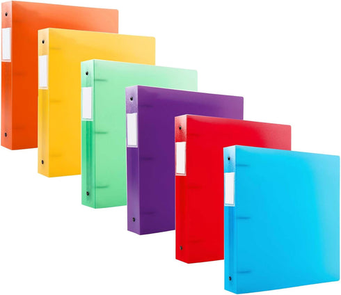 Filexec 1" Frosted Ring Binder, Set of 6 Assorted Colors: Blueberry, Strawberry, Grape, Lime, Lemon, Tangerine