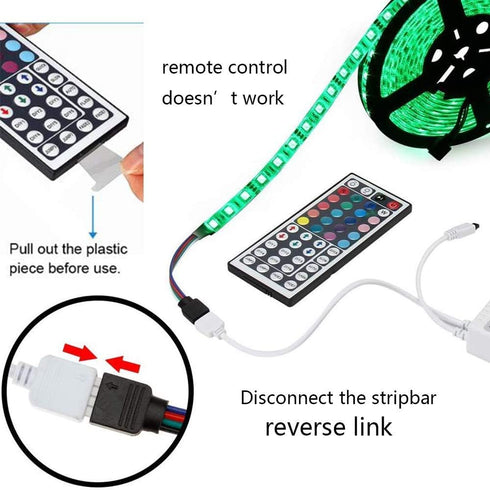 LED Light Remote Controller IR Receiver Adapter Set, DC 12V 2A Power Supply Plug for Strip Lights
