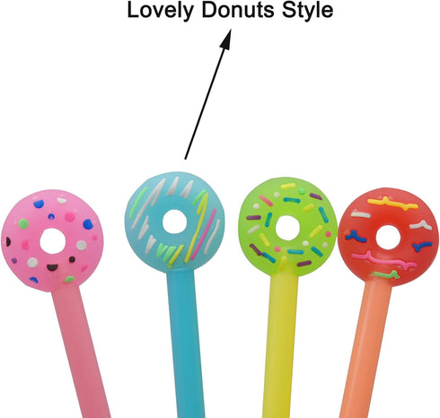 Maydahui 28PCS Cute Kawaii Donuts Gel Pens Black Ink for Students Office Supplies Party