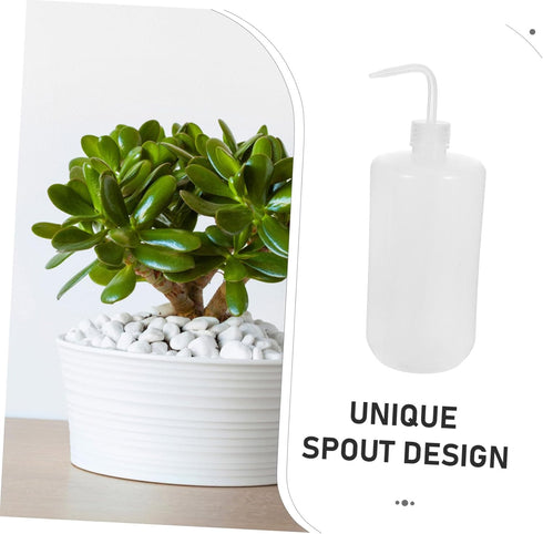 1000ml Homoyoyo Narrow Mouth Wash Bottle: Bend Succulent Watering Can Plastic Squeeze With Curved Stem For Cleaning
