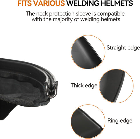 LIMXYZ (H005) Split Cowhide Wrap-Around Helmet Bib Cover with Press Fit Seal, for Most Welding Helmets Accessories
