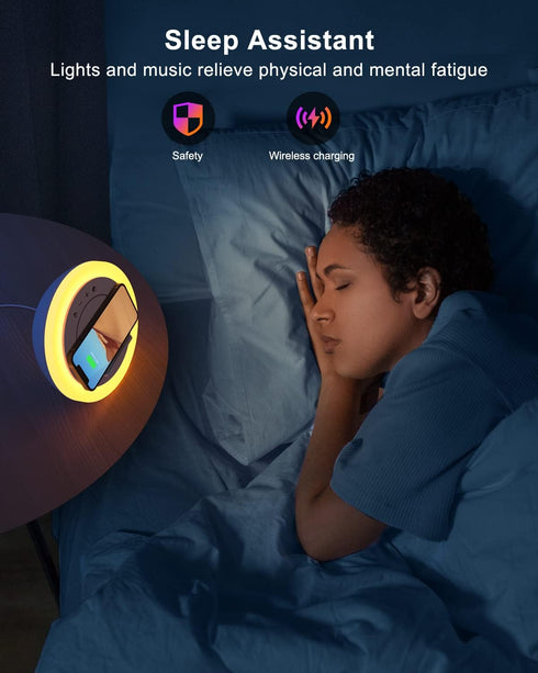 Swarmir Bluetooth Speaker with Lights, Wireless Charging Speaker, Best Birthday Gift Ideas Teenage,Applicable