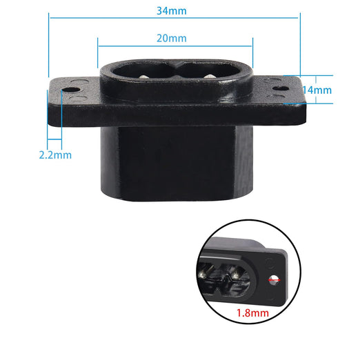PNGKNYOCN IEC320 C8 2-Pin Male Plug Power Socket Connector, AC 250V 2.5A Screw Mount Adapter (6-Pack)