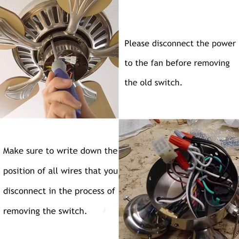 ZE-268S6 Fan Switch, Zing Ear 3 Speed Pull Chain Control Switch, 4 Wire Replacement for Hunter Ceiling Fan