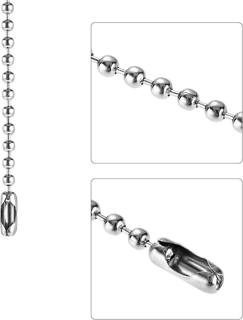 20 Inch 50mm uxcell Ceiling Fan Pull Chain, Nickel Finish Chain Ornament Extension, Clear Crystal Circle Pendant