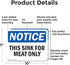 (2 Pack) 10 Inch 7 Inch This Sink For Meat Only OSHA Notice Sign X Indoor/Outdoor Rust-Free Aluminum Metal Signs