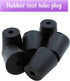 PENCK 6pcs Black Rubber Stopper with Hole, 18mm to 24mm Tapered Plug for Test Tubes, Lab Home Use